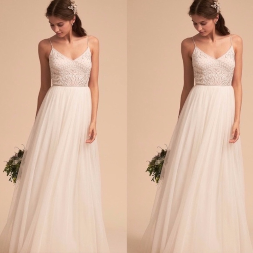 BHLDN Adrianna Papell beaded Violetta dress